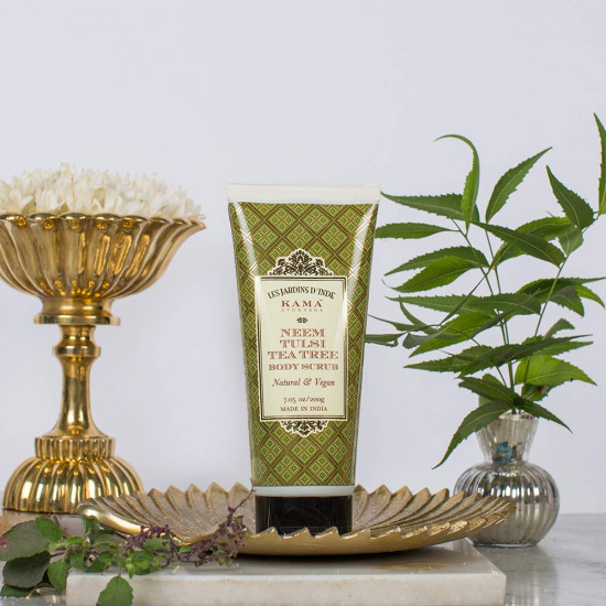 Kama Ayurveda Neem Tulsi Tea Tree Body Scrub, 6.7 Fl Oz