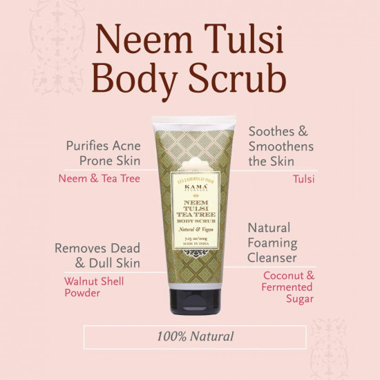 Kama Ayurveda Neem Tulsi Tea Tree Body Scrub, 6.7 Fl Oz