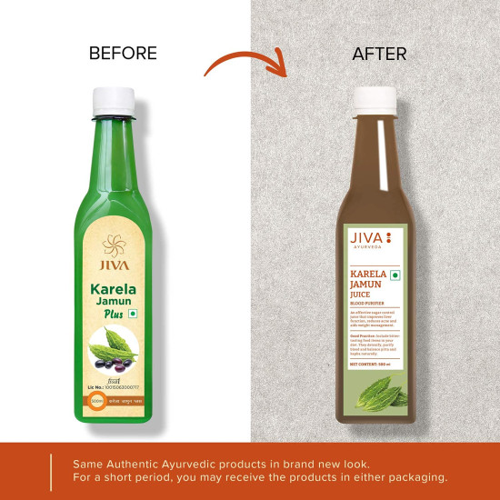 Jiva Ayurveda Karela Jamun Juice | 100% Pure & Natural | No Added Colors & Preservatives | Helps to Boost Immunity - 1L (Pack of 2)