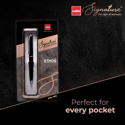Cello Signature Ethos Ball Pen | Blue Ink | 1 Ball Pen | Twist Mechanism | Smooth Writing| Premium Metal Pen for Office Use|Stylish Gifts for Brother | Corporate Gift| Rakhi Set |Rakshabandhan Gifting