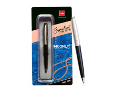 Cello Signature Moonlit Ball Pen|Blue Ink|1 Ball Pen|White Gold, Gold and Black Finish|Premium Metal Pens for Office Use|Stylish Gifts for Christmas and New Year|Gifts for Men and Women