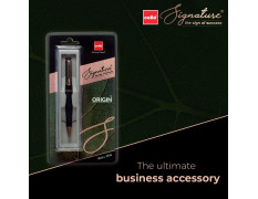 Cello Signature Origin Ball Pen|Blue Ink|1 Ball Pen|Black and Golden Finish|Premium Metal Pens for Office Use|Stylish Gifts for Christmas and New Year|Gifts for Men and Women