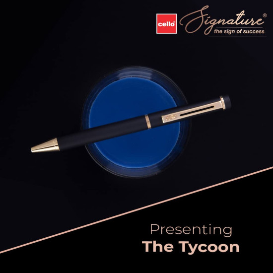 Cello Signature Origin Ball Pen|Blue Ink|1 Ball Pen|Black and Golden Finish|Premium Metal Pens for Office Use|Stylish Gifts for Christmas and New Year|Gifts for Men and Women Cello Signature Origin Ball Pen|Blue Ink|1 Ball Pen|Black and Golden Finish|Premium Metal Pens for Office Use|Stylish Gifts for Christmas and New Year|Gifts for Men and Women