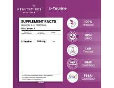 HealthyHey L-Taurine - Amino Acid Supplement - 120 Vegetable Capsules