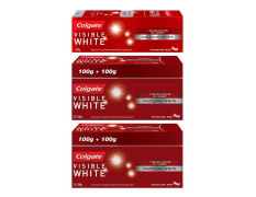 Colgate Visible White, Teeth Whitening Toothpaste, 500g, 200gm x 2 + 100gm (Sparkling Mint)