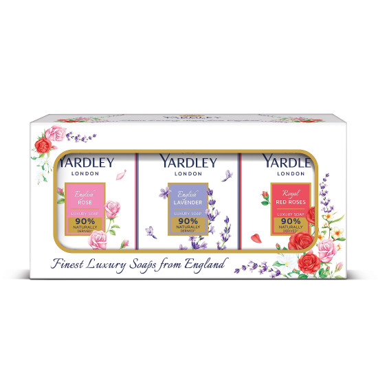Yardley London English Lavender, English Rose, Royal Red Roses Luxury Soap for Women, 100g (Pack of 6)