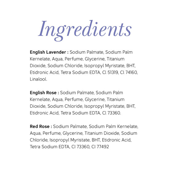 Yardley London English Lavender, English Rose, Royal Red Roses Luxury Soap for Women, 100g (Pack of 6)