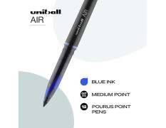 uni-ball Air UBA188M 0.5 mm Roller Ball Pens, Blue Ink, Pack of 3