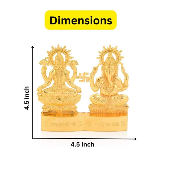 Collectible India Lakshmi Ganesha murti Idol Set for Puja Home Decoration Car, Idols Ganesh Laxmi Statue Car Dashboard Desktop Decor (1)