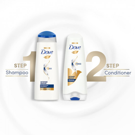 Dove Intense Repair, Shampoo, 340ml, for Dry & Frizzy Hair, with Fiber actives , to Smoothen and Strengthen Dry & Frizzy Hair, Deep Nourishment to Damaged Hair