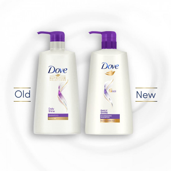 Dove Daily Shine, Shampoo, 650ml, for Damaged or Frizzy Hair, Makes Hair Soft, Shiny And Smooth, Mild Daily Shampoo, for Men & Women