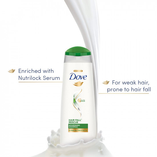 Dove Hair Fall Rescue, Shampoo, 650ml, for Damaged Hair, with Nutrilock Actives, to Reduce Hairfall & Repair, Deep Nourishment to Damaged Hair