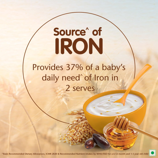 Nestle Cerelac Baby Cereal with Milk , Wheat Honey Dates , From 10 to 24 Months , Stage 3, Source of Iron & Protein , 300g Nestle Cerelac Baby Cereal with Milk , Wheat Honey Dates , From 10 to 24 Months , Stage 3, Source of Iron & Protein , 300g