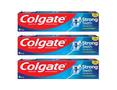 Colgate Strong Teeth, 200g (Pack of 3), India’s No: 1 Toothpaste Brand, Calcium-boost for 2X Stronger Teeth, Prevents cavities, Whitens Teeth, Freshens Breath