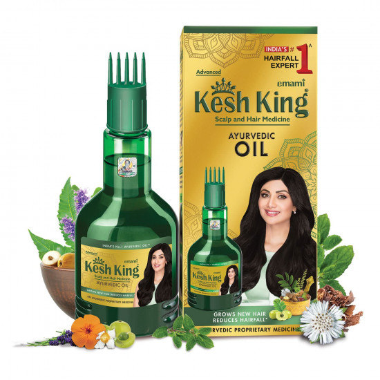 Kesh King Ayurvedic Anti Hairfall Hair Oil | Reduces hairfall |21 Natural Ingredients | Grows New Hair with Bhringraja, Amla and Brahmi - 100 ml