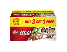 Dabur Red Toothpaste -800g (200gX4) | World's No.1 Ayurvedic Paste | Fluoride Free | Helps In Bad Breath Treatment, Cavity Protection, Plaque Removal | For Whole Mouth Health | Power Of 13 Potent Ayurvedic Herbs