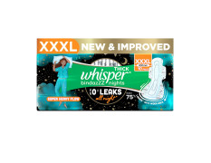 Whisper Bindazzz Nights 10 XXXL Sanitary Pads, Upto 0% Leaks All Night Long, For Super Heavy Flow, Nearly 75% Longer with Wider Back, Double hug wings keep pad in place , Disposable Wrapper
