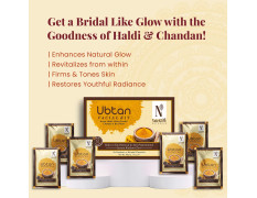 NutriGlow NATURAL'S Ubtan Facial Kit For Glowing Skin With Haldi & Chandan, 60gm