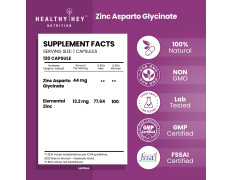 HealthyHey Nutrition Zinc Asparto Glycinate 30% - 120 Capsules