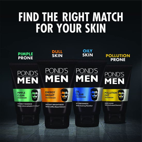 Pond's Men Energy Bright Anti-Dullness Facewash With Coffee Bean, 100 g