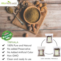 Attar Ayurveda Triphala Raw (1:1:1) - 750 grams, Raw, Whole - Harad, Baheda, Amla