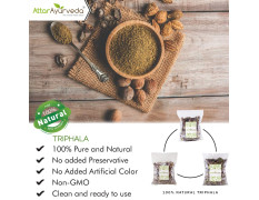 Attar Ayurveda Triphala Raw (1:1:1) - 750 grams, Raw, Whole - Harad, Baheda, Amla