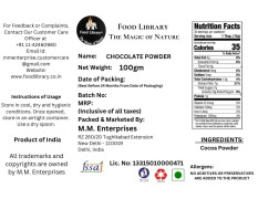 Food Library The Magic Of Nature Coffee (Coffee Mate) Pack Of 2 + Chocolate powder 100gm.