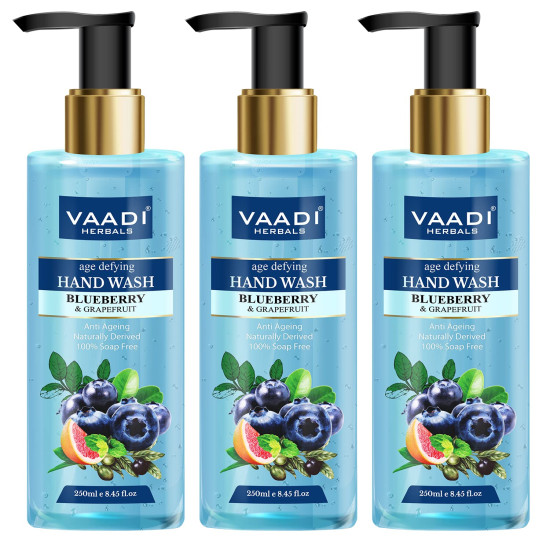 Vaadi Herbals Age Defying Blueberry and Grapefruit Hand Wash - 250 ml (Pack of 3)