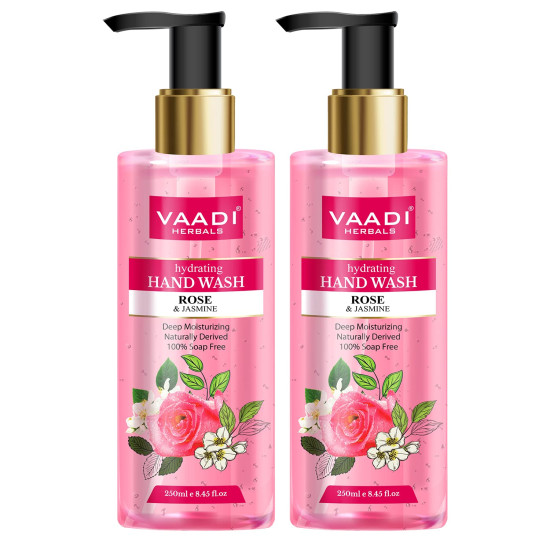 Vaadi Herbals Hydrating Rose and Jasmine Hand Wash - 250 ml (Pack of 2)