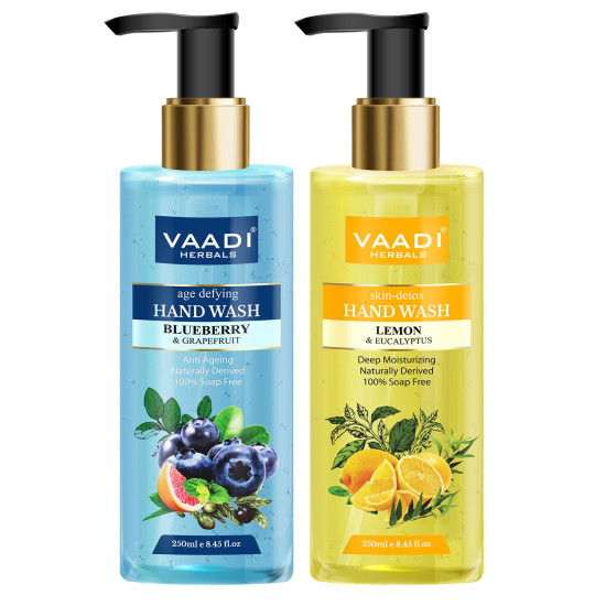 Vaadi Herbals So Refreshing Luxurious Handwash - 250 ml (Pack of 2, Blueberry and Lemon)