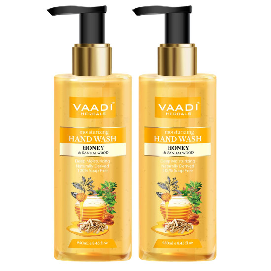 Vaadi Herbals Deep Moisturizing Honey and Sandal Hand Wash - 250 ml (Pack of 2)