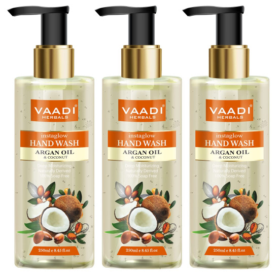 Vaadi Herbals Instaglow Argan Oil and Coconut Hand Wash - 250 ml (Pack of 3)