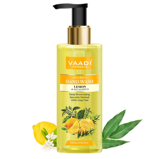 Vaadi Herbals Luxurious Handwash - 250 ml (Pack of 3, Lemon and Eucalyptus with Olive and Green Apple and Rose and Jasmine)