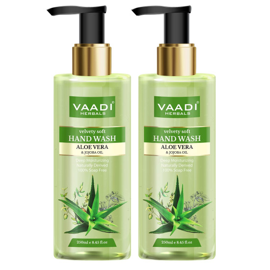 Vaadi Herbals Velvety Soft Aloe Vera and Jojoba Oil Hand Wash - 250 ml (Pack of 2)