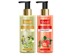 Vaadi Herbals Rejuvenating Luxurious Handwash - 250 ml (Pack of 2, Olive and Strawberry)