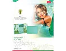 Vaadi Herbals Royal Indian Khus Soap with Olive and Soyabean Oil, 75g (Pack of 12)