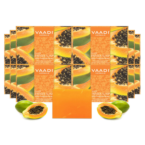 Vaadi Herbals Fresh Papaya Soap, 75g (Pack of 12)