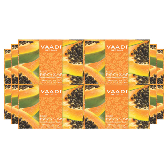 Vaadi Herbals Fresh Papaya Soap, 75g (Pack of 12)