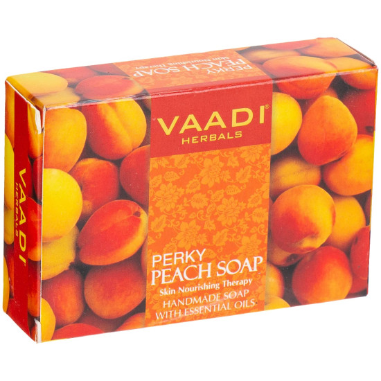 Vaadi Herbals Perky Peach Soap with Almond Oil, 75g (Pack of 12)