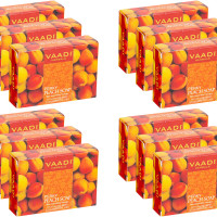 Vaadi Herbals Perky Peach Soap with Almond Oil, 75g (Pack of 12)
