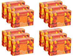 Vaadi Herbals Perky Peach Soap with Almond Oil, 75g (Pack of 12)
