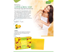 Vaadi Herbals Refreshing Lemon and Basil Soap, 75g (Pack of 12)