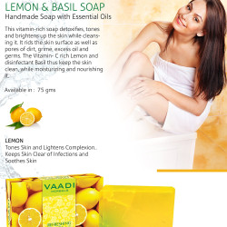Vaadi Herbals Refreshing Lemon and Basil Soap, 75g (Pack of 12)
