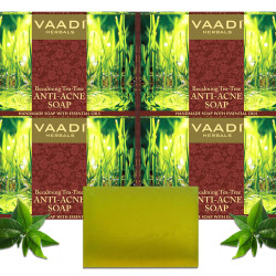 Vaadi Herbals Becalming Tea Tree Soap Anti Acne Therapy, 75g (Pack of 12)