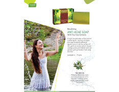 Vaadi Herbals Becalming Tea Tree Soap Anti Acne Therapy, 75g (Pack of 12)