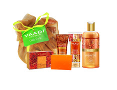 VAADI HERBALS Luxurious Saffron Skin Whitening Set, Gel, 4 Count