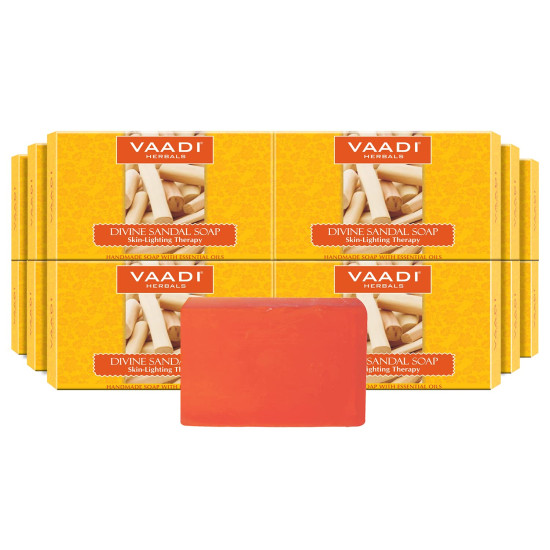 Vaadi Herbals Divine Sandal Soap with Saffron and Turmeric, 75g (Pack of 12)