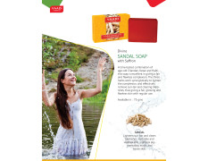 Vaadi Herbals Divine Sandal Soap with Saffron and Turmeric, 75g (Pack of 12)