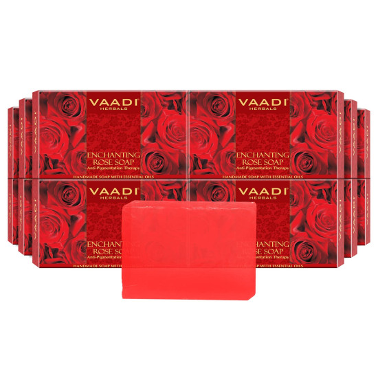 Vaadi Herbals Enchanting Rose Soap with Mulberry Extract, 75g (Pack of 12)