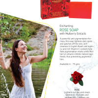 Vaadi Herbals Enchanting Rose Soap with Mulberry Extract, 75g (Pack of 12)